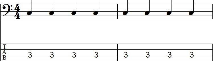 4分の4拍子（よんぶんのよんびょうし）の2小節