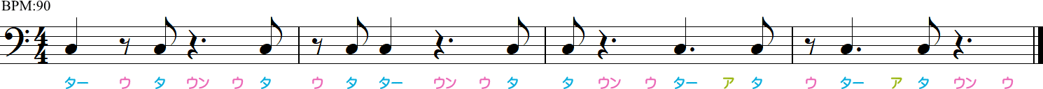 付点4分休符の4小節