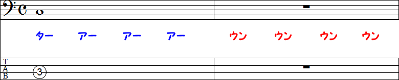 全音符と全休符の2小節