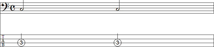 2分音符×2の小節