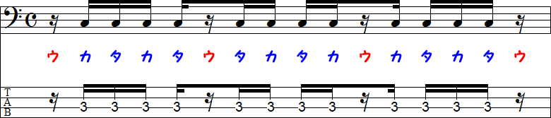 16分休符の小節