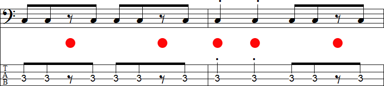 休符で音を止める2小節