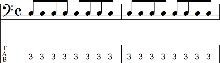 8分音符のみ2小節